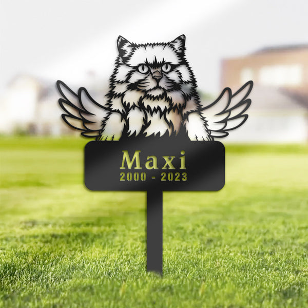 Personalized British longhair Cat Memorial Stake, Metal Stake, Sympathy Sign, Pet Grave Marker, Remembrance Stake