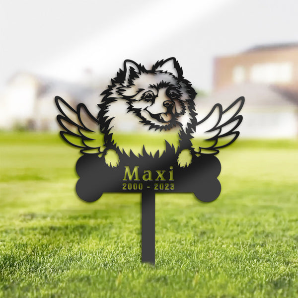 Personalized Pomeranian Dog Memorial Stake, Metal Stake, Sympathy Sign, Pet Grave Marker, Remembrance Stake