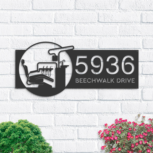 Personalized Dentist Dental clinic Metal Address Sign House number Hanging Address Plaque | Yard Sign, Outdoor Sign