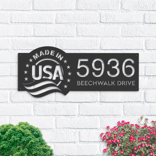 Personalized Made in USA Metal Address Sign House number | Hanging Address Plaque | Yard Sign, Outdoor Sign | Garden Stake