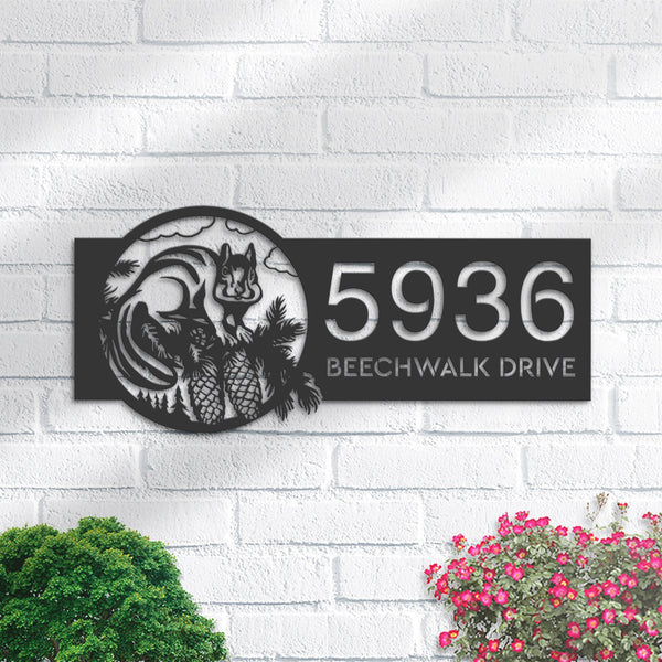 Personalized Chipmunk Wild animal wildlife Metal Address Sign | Hanging Address Plaque | Yard Sign, Outdoor Sign | Garden Stake