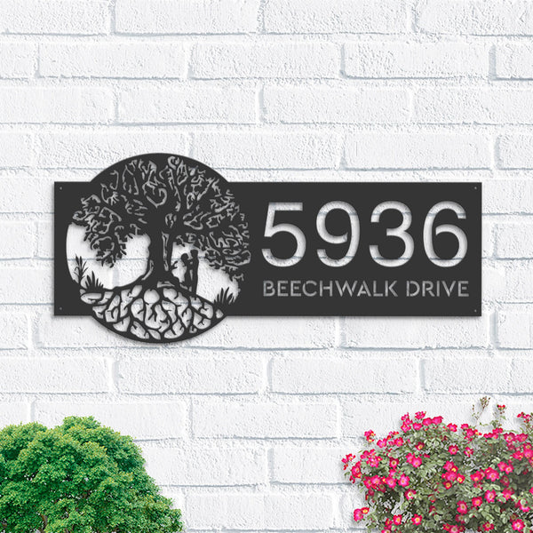 Personalized Tree of life couple lovers Address Sign House number Hanging Address Plaque Yard Sign Outdoor Sign Garden Stake