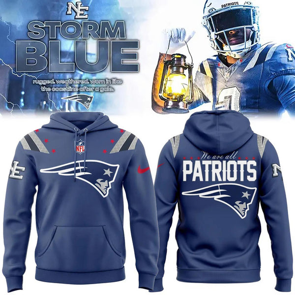 New England Patriots 2025 Rivalries Nor'Easter Storm Blue Hoodie - RP60