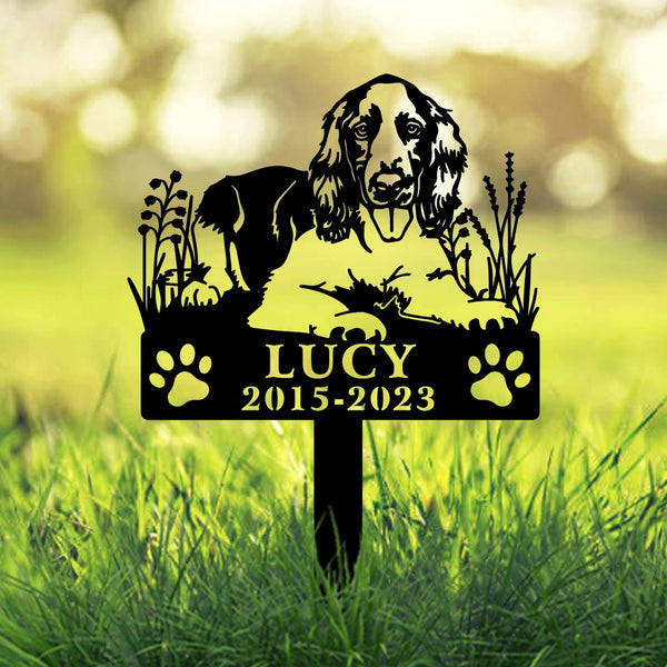 English Springer Spaniels Dog Sign Dog Memorial Stake, Metal Stake, Sympathy Sign, Pet Grave Marker, Remembrance Stake, Pet Memorial Gifts