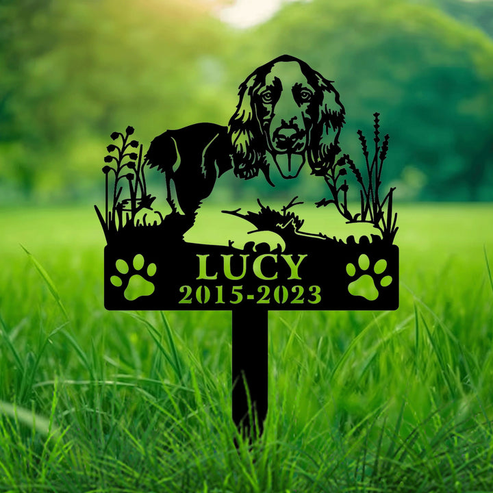 English Springer Spaniels Dog Sign Dog Memorial Stake, Metal Stake, Sympathy Sign, Pet Grave Marker, Remembrance Stake, Pet Memorial Gifts
