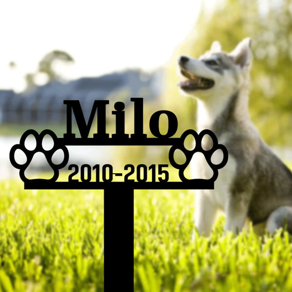 Personalized Paw Memorial Stake, Metal Stake, Cat Loss, Dog Loss, Sympathy Sign, Pet Grave Markers, Remembrance Stake, Garden Decor