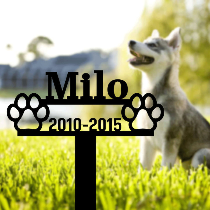 Personalized Paw Memorial Stake, Metal Stake, Cat Loss, Dog Loss, Sympathy Sign, Pet Grave Markers, Remembrance Stake, Garden Decor