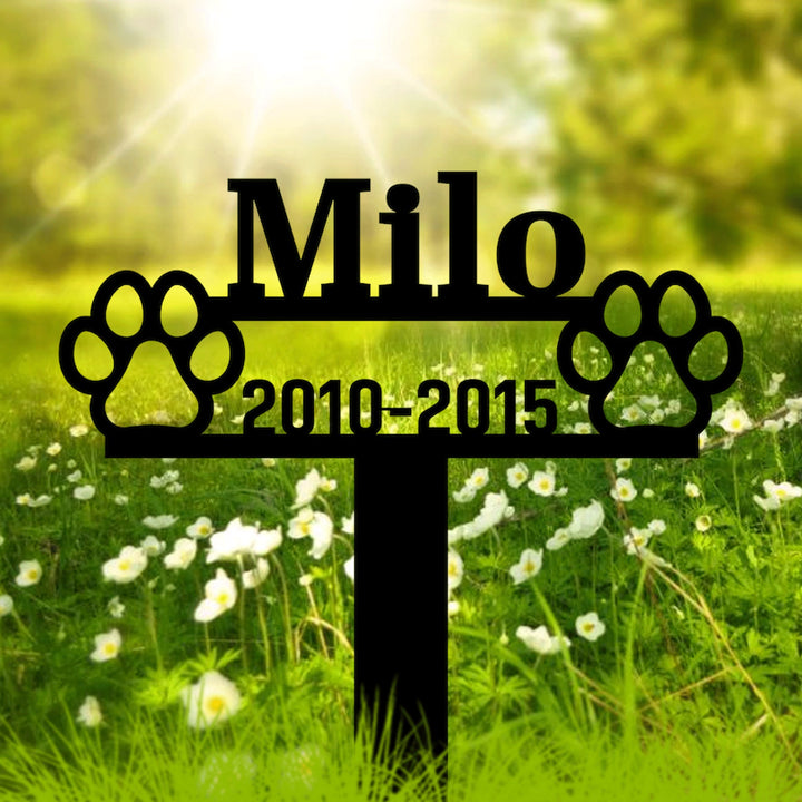 Personalized Paw Memorial Stake, Metal Stake, Cat Loss, Dog Loss, Sympathy Sign, Pet Grave Markers, Remembrance Stake, Garden Decor