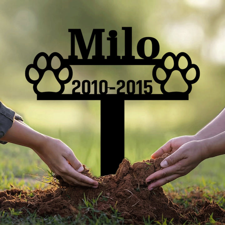 Personalized Paw Memorial Stake, Metal Stake, Cat Loss, Dog Loss, Sympathy Sign, Pet Grave Markers, Remembrance Stake, Garden Decor