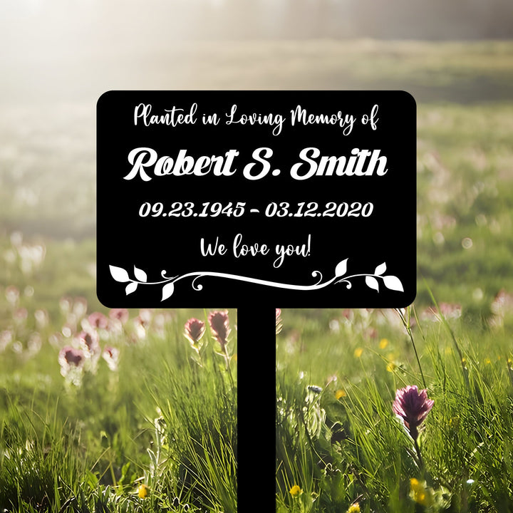 Custom Memorial Tree Plaque With Stake, Personalized Sturdy Metal Garden Marker, Tree Sign, Grave Marker, Remembrance Plaque-Multiple Colors