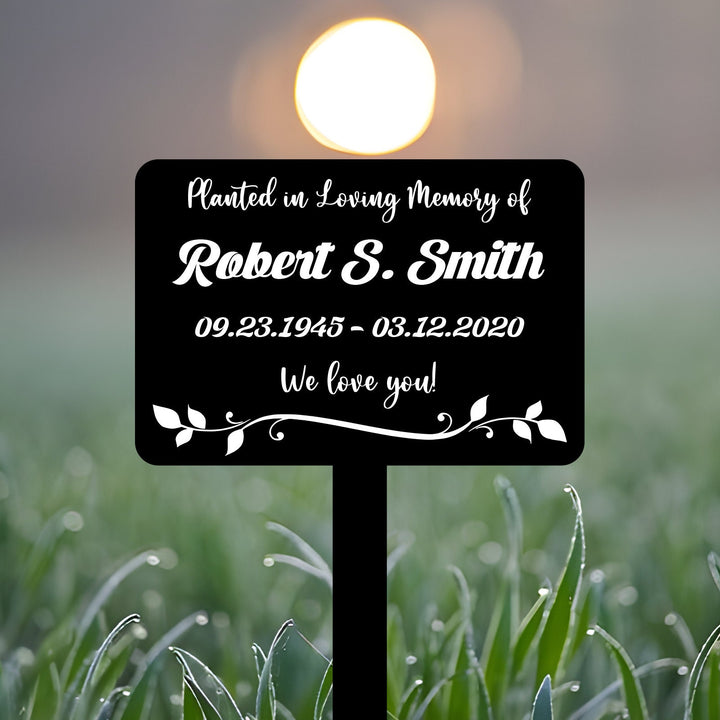 Custom Memorial Tree Plaque With Stake, Personalized Sturdy Metal Garden Marker, Tree Sign, Grave Marker, Remembrance Plaque-Multiple Colors