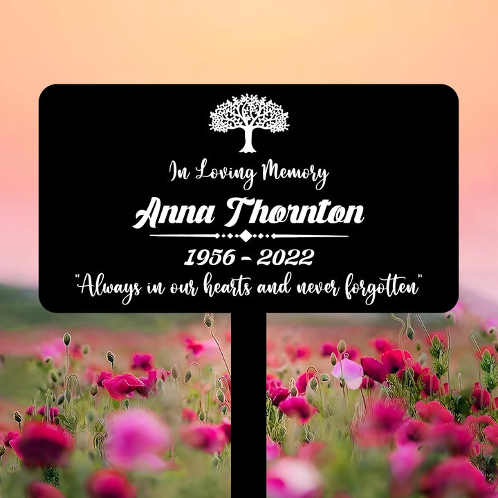 Personalized Memorial Plaque Stake, Custom Metal Grave Marker, Remembrance Stake, Garden Decor, Memorial Plate, Sympathy Gift, Mom Dad Loss