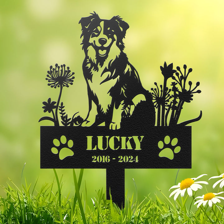 Custom Dog Memorial Stake, Dog Grave Marker, All Dog Breed Metal Stake, Personalized Dog Garden Sign, Pet Loss Gift, Garden Decor Metal Sign