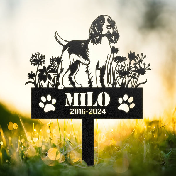English Springer Spaniels Dog Sign Dog Memorial Stake, Sympathy Sign, Pet Grave Marker, Remembrance Stake, Pet Memorial, Metal Stake