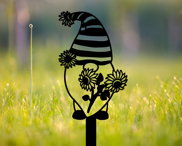 Gnome Set of 3 Yard Stakes, 3 Gnome Set, Housewarming Gift, Metal Home Decor, Laser Cut Metal Yard Art, Gnomes Gardening Pack, Garden Decor