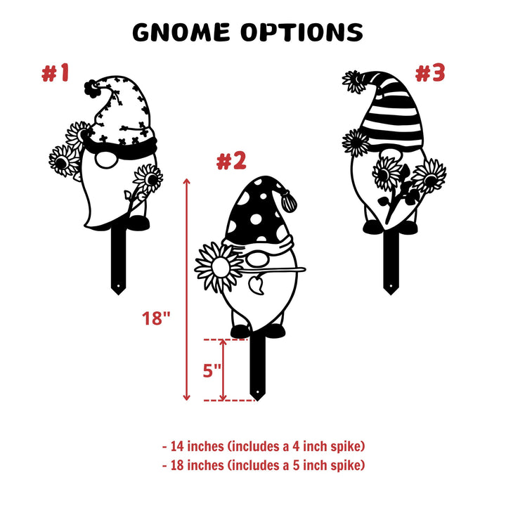 Gnome Set of 3 Yard Stakes, 3 Gnome Set, Housewarming Gift, Metal Home Decor, Laser Cut Metal Yard Art, Gnomes Gardening Pack, Garden Decor