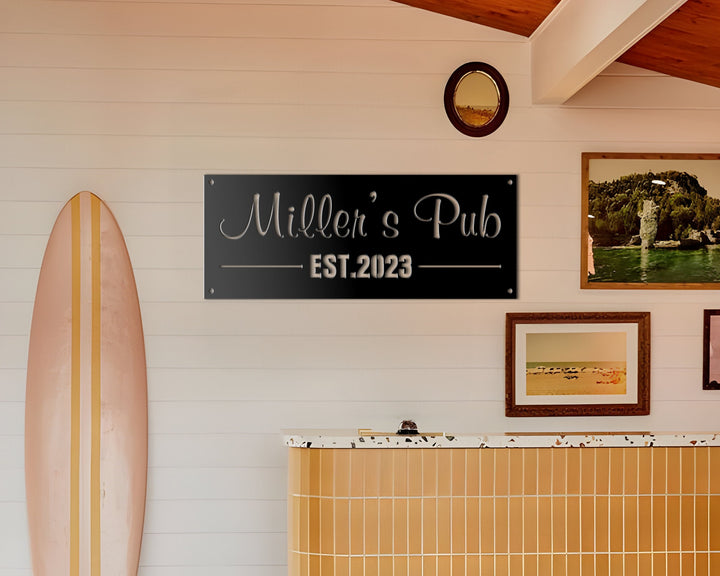 Personalized Bar LED Metal Art Sign, Light up Pub Metal Sign, Multi Colors Custom Bar Sign, Metal Bar Wall Art, LED Pub Wall Art Gift
