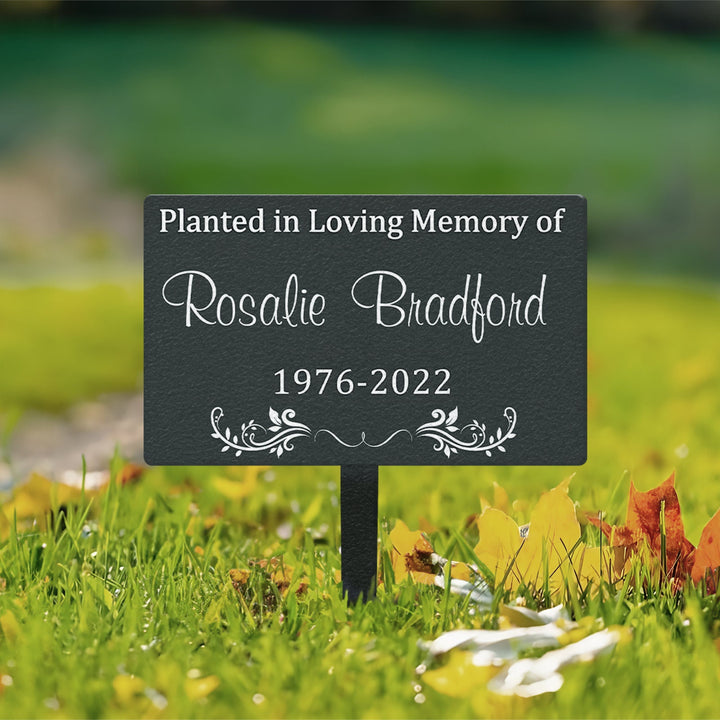 Custom Memorial Tree Sign With Stake, Memorial Marker, Metal Garden Marker, Metal Name Plate, Metal Memorial Marker, Tree Plaque Marker