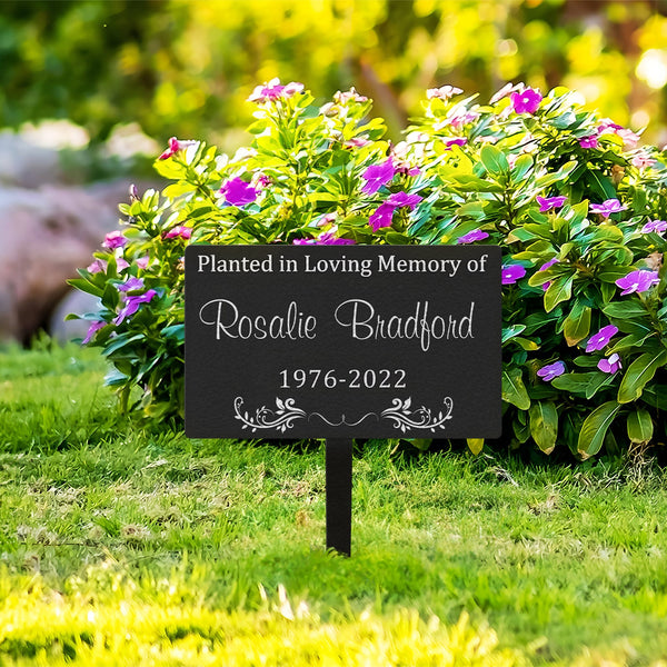 Custom Memorial Tree Sign With Stake, Memorial Marker, Metal Garden Marker, Metal Name Plate, Metal Memorial Marker, Tree Plaque Marker