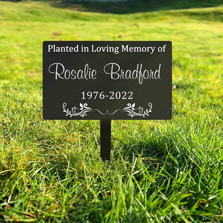 Custom Memorial Tree Sign With Stake, Memorial Marker, Metal Garden Marker, Metal Name Plate, Metal Memorial Marker, Tree Plaque Marker