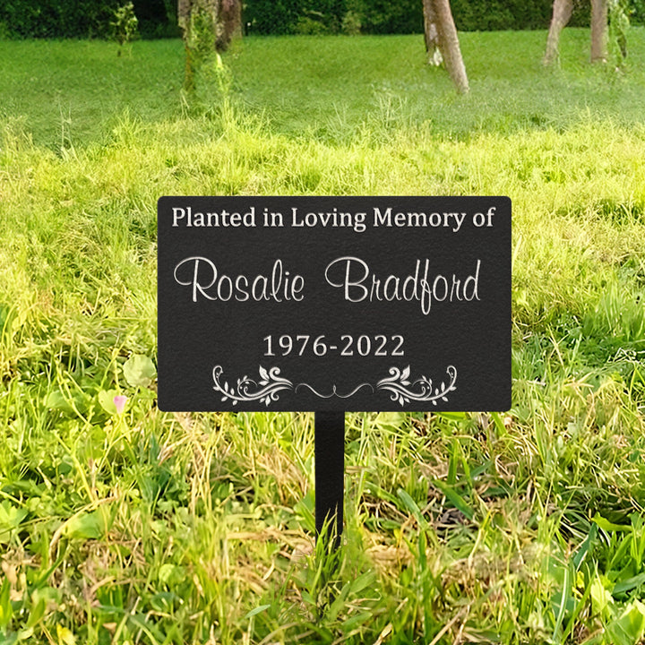 Custom Memorial Tree Sign With Stake, Memorial Marker, Metal Garden Marker, Metal Name Plate, Metal Memorial Marker, Tree Plaque Marker