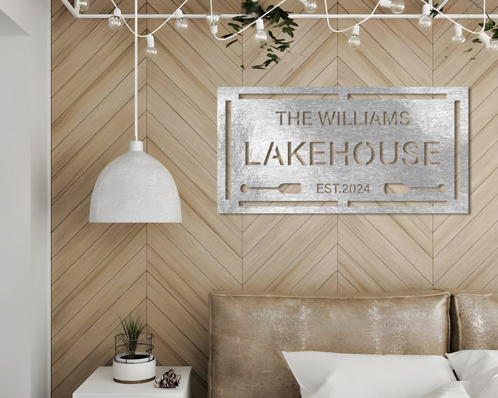 Personalized Lake House Sign, Lake House Welcome Sign,Custom Lake House Metal Sign, Lake House Wall Decor, Housewarming Gift, Room Decor
