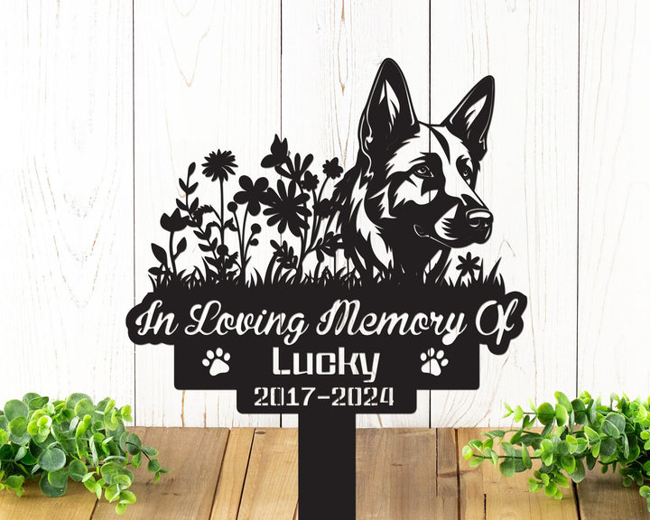 Personalized Dog Memorial Stake, Australian Shepherd Sign, Dog Loss German Shepherd Sign, Sympathy Stake, Grave Marker, Remembrance Stake