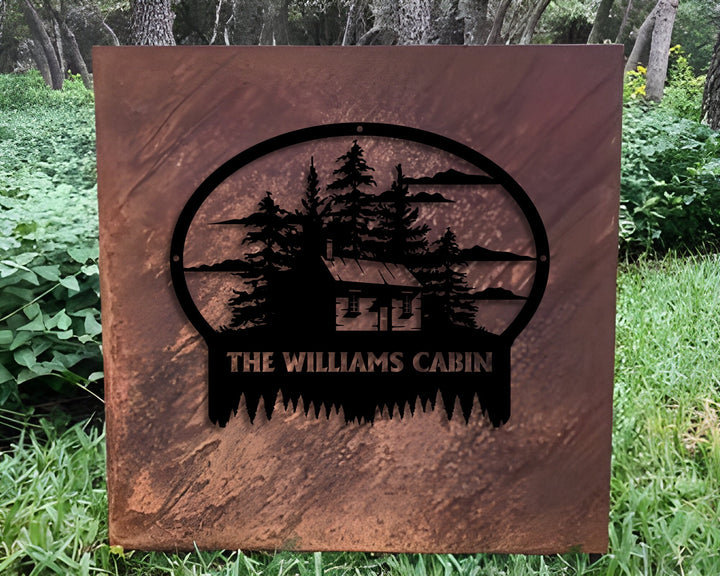 Personalized Cabin Sign, Custom Cabin Decor, Lodge Decor, Camp Sign, Christmas Gift For Him, Metal Name Sign, Dad Gift, Family Name Sign