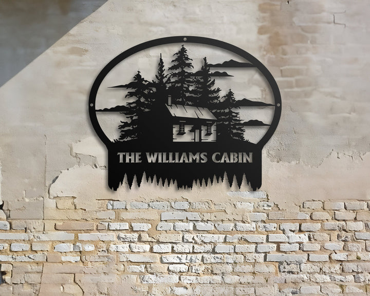 Personalized Cabin Sign, Custom Cabin Decor, Lodge Decor, Camp Sign, Christmas Gift For Him, Metal Name Sign, Dad Gift, Family Name Sign