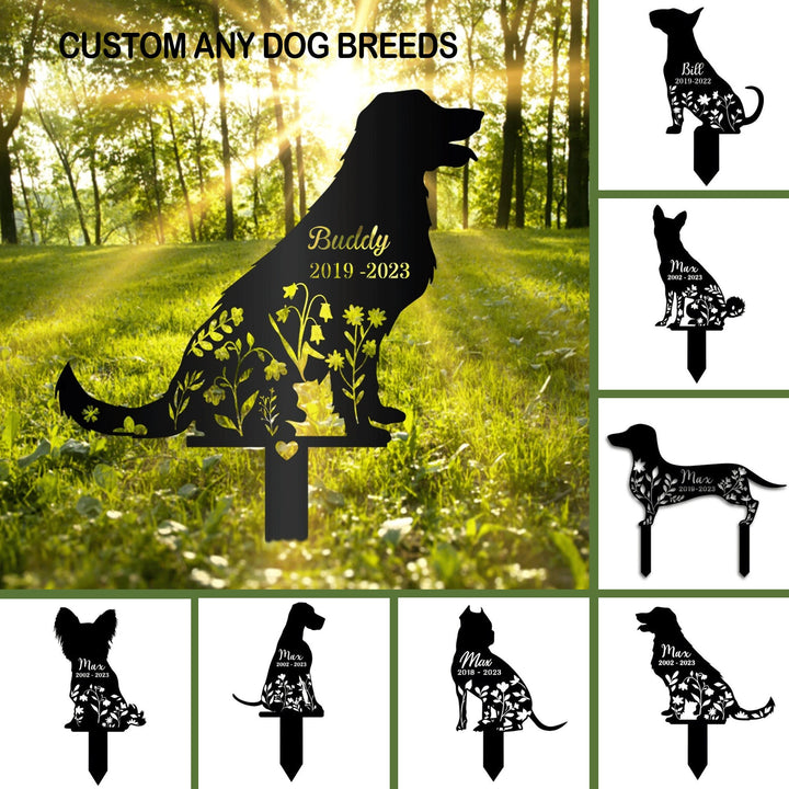 Custom Dog Memorial Stake, Metal Stake, Personalized Memorial Dog Metal Sign, Sympathy Sign, Grave Marker, Remembrance Stake, Garden Sign