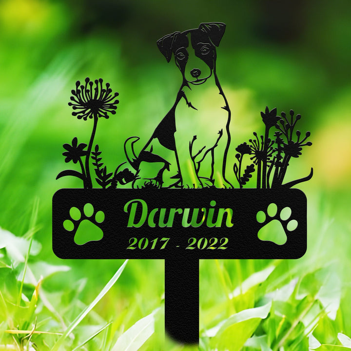 Custom Floral Dog Yard Stake, Pembroke Welsh Corgi Garden Stakes, Pet Grave Marker, Dog Silhouette Metal Sign, Garden Decor, Dog Lover Gifts