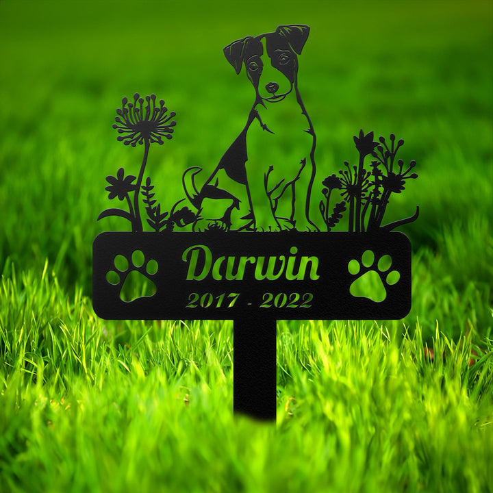 Custom Floral Dog Yard Stake, Pembroke Welsh Corgi Garden Stakes, Pet Grave Marker, Dog Silhouette Metal Sign, Garden Decor, Dog Lover Gifts