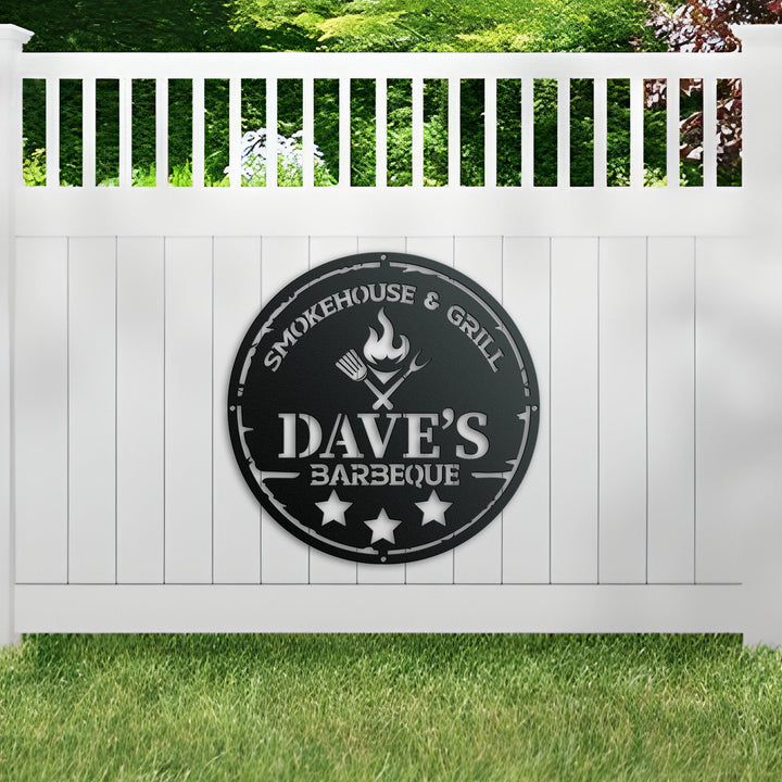 Custom Metal Barbecue Wall Sign, Personalized Grill Sign, Barbecue Sign for Outdoor, Large BBQ Sign, Custom Gift, Barbecue Wall Art Decor