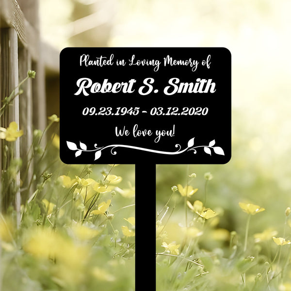 Custom Memorial Tree Plaque With Stake, Personalized Sturdy Metal Garden Marker, Tree Sign, Grave Marker, Remembrance Plaque-Multiple Colors