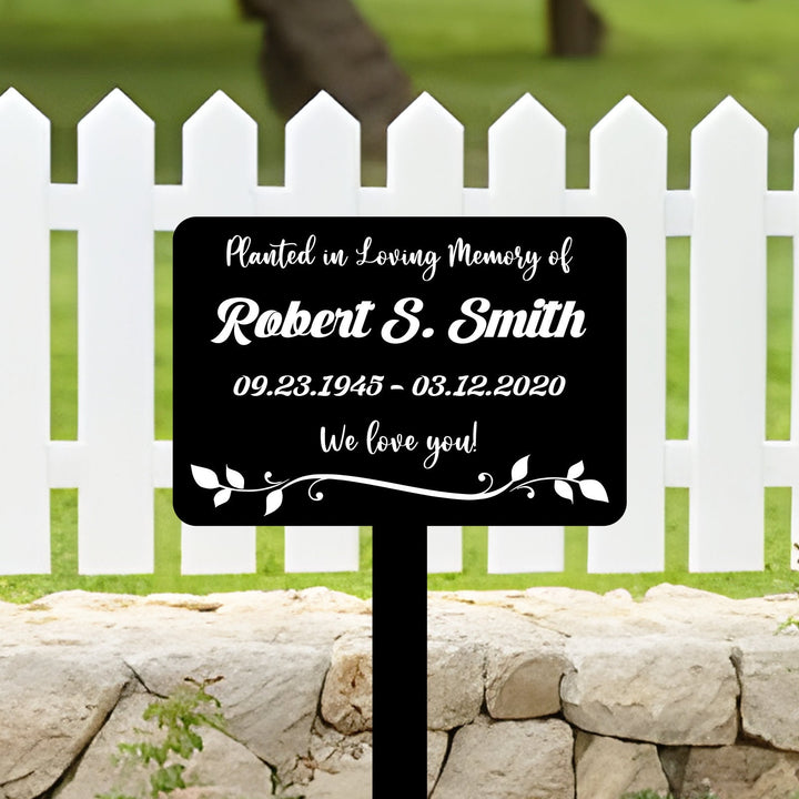Custom Memorial Tree Plaque With Stake, Personalized Sturdy Metal Garden Marker, Tree Sign, Grave Marker, Remembrance Plaque-Multiple Colors