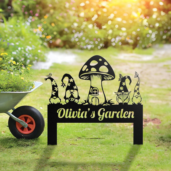 Personalized Metal Garden Sign, Custom Metal Garden Stake Sign, Metal Home Garden Sign, Metal Yard Art Decorative, Outdoor Garden Metal Art