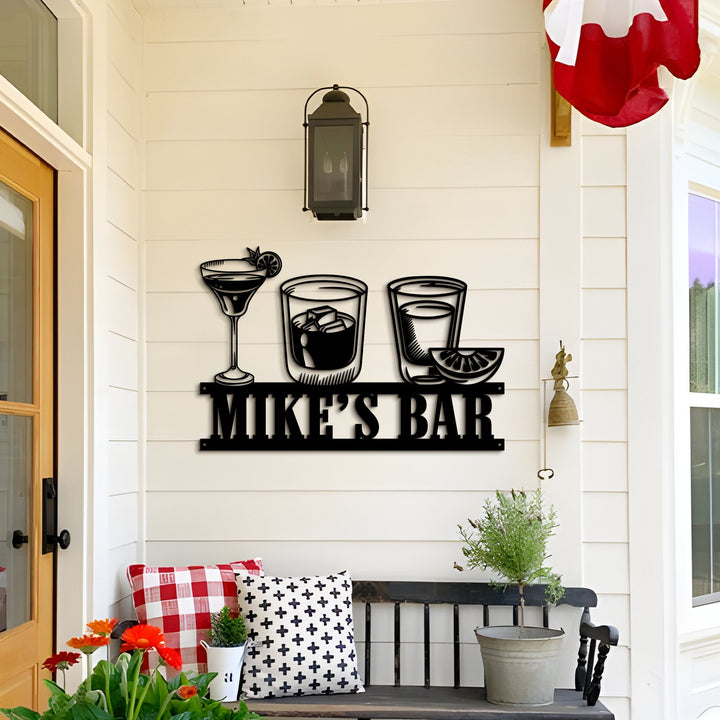 Personalized Bar LED Metal Art Sign, Custom Light up Bar Metal Sign, Multi Colors Custom Bar Sign, Metal Bar Wall Art, LED Wall Art Gift