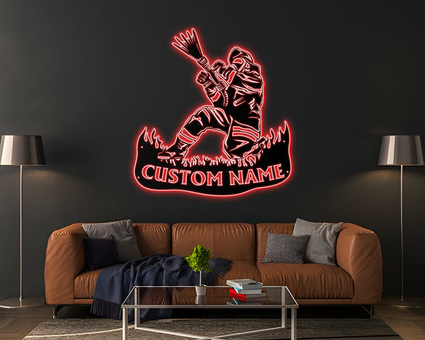 Firefighter Monogram Personalized Metal Sign, Custom Firewoman Appreciation Gift, Fire Department Name Number, Firefighter Gift Metal Decor