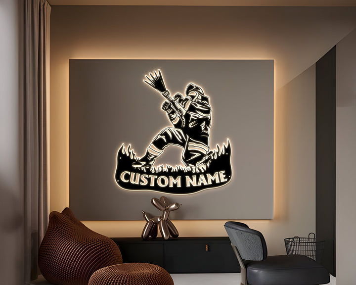 Firefighter Monogram Personalized Metal Sign, Custom Firewoman Appreciation Gift, Fire Department Name Number, Firefighter Gift Metal Decor