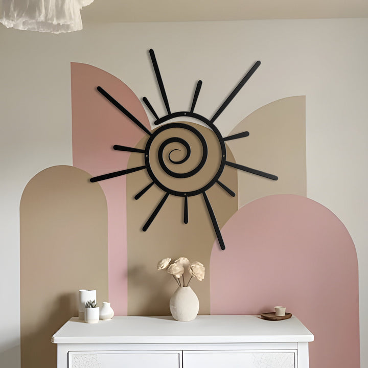 Metal Sun Wall Art Sunburst Art, Boho Metal Wall Art, Beachy Sign Metal, Pool Sign, Wacky Sun, Sun Wall Hanging Sun Metal Wall Art