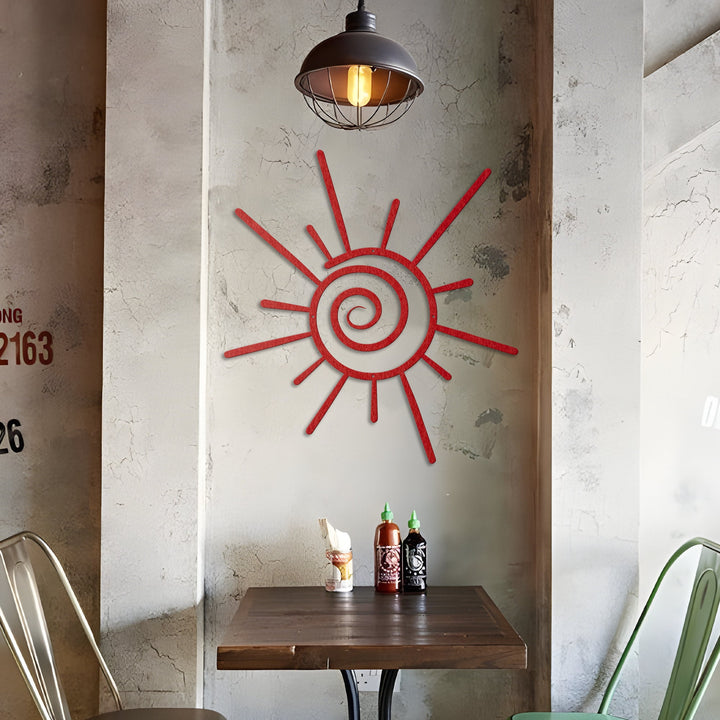Metal Sun Wall Art Sunburst Art, Boho Metal Wall Art, Beachy Sign Metal, Pool Sign, Wacky Sun, Sun Wall Hanging Sun Metal Wall Art