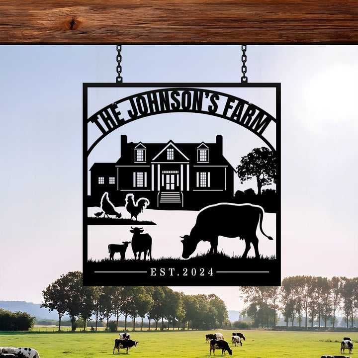 Custom Metal Farm Sign Name Sign, Personalized Ranch Metal Sign, Large metal name sign, Farm metal sign, Farmhouse Decor, Gift For Farmer