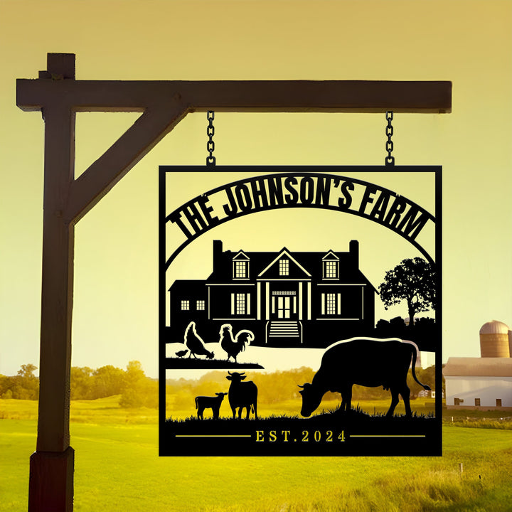 Custom Metal Farm Sign Name Sign, Personalized Ranch Metal Sign, Large metal name sign, Farm metal sign, Farmhouse Decor, Gift For Farmer