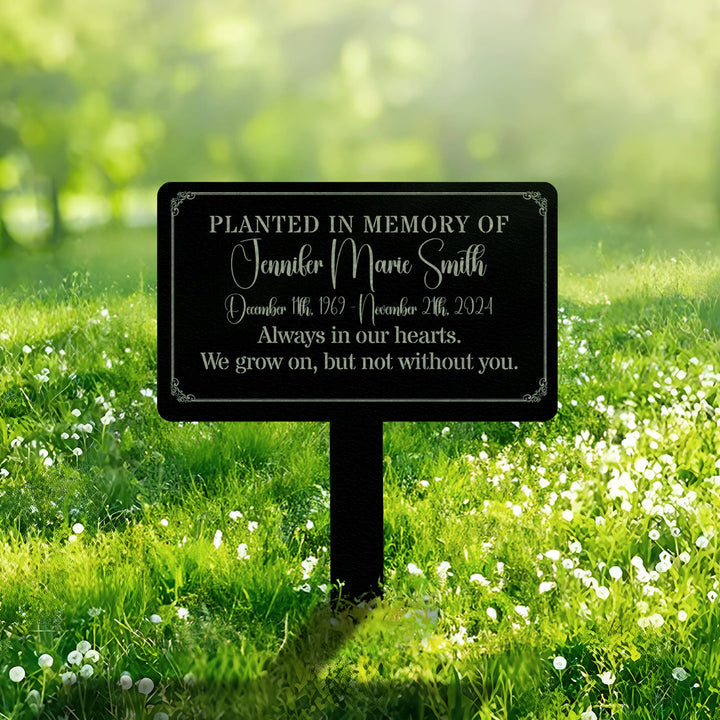 Memorial Tree Plaque with Stake, Personalized Sturdy Metal Garden Marker, Tree Sign, Remembrance Plaque-Multiple Colors, Tree Plaque Marker