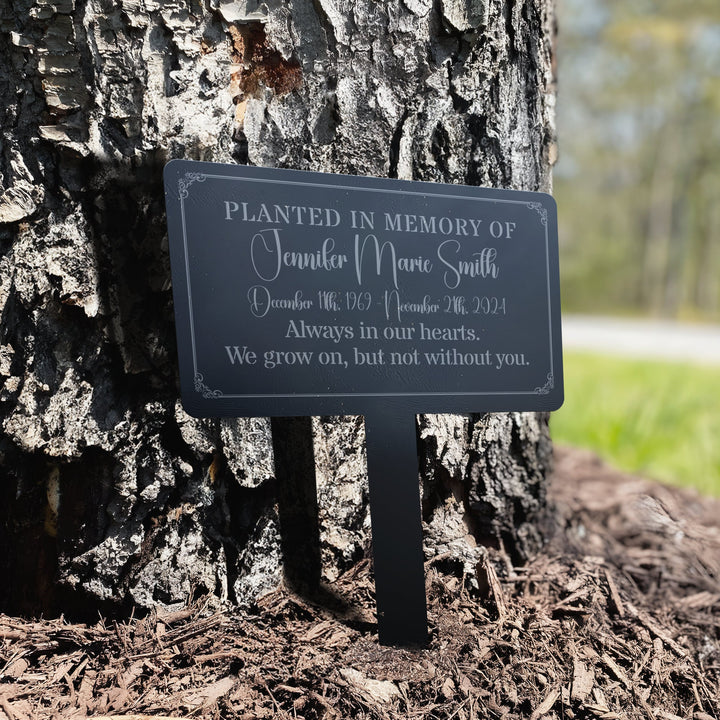 Memorial Tree Plaque with Stake, Personalized Sturdy Metal Garden Marker, Tree Sign, Remembrance Plaque-Multiple Colors, Tree Plaque Marker