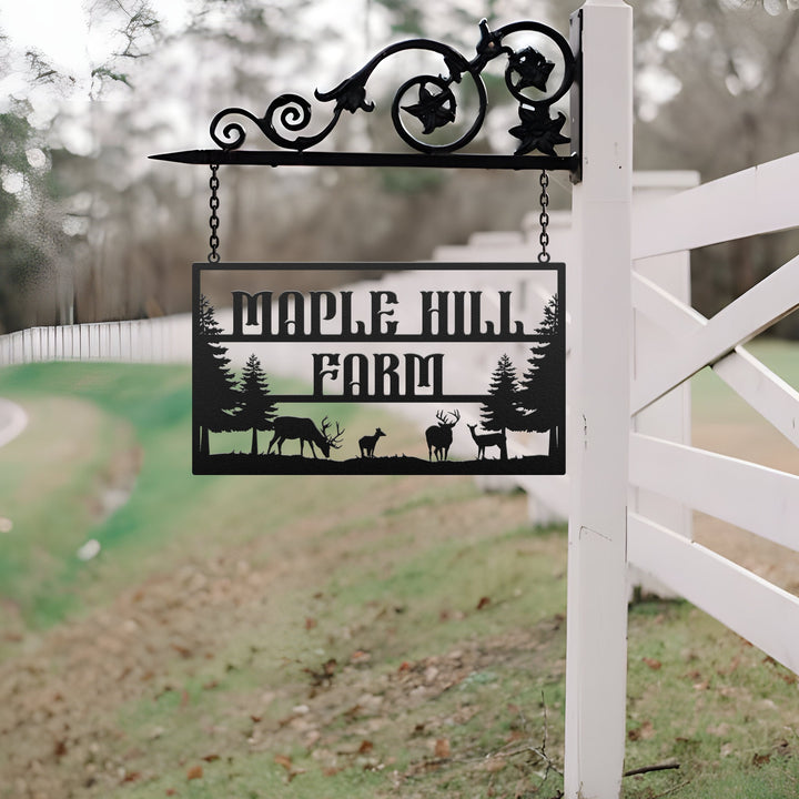 Personalized Metal Farm Sign, Custom Metal Farm Name sign, Large Metal Sign, Ranch Sign, Farmhouse Metal Entrance Sign, Christmas farm sign