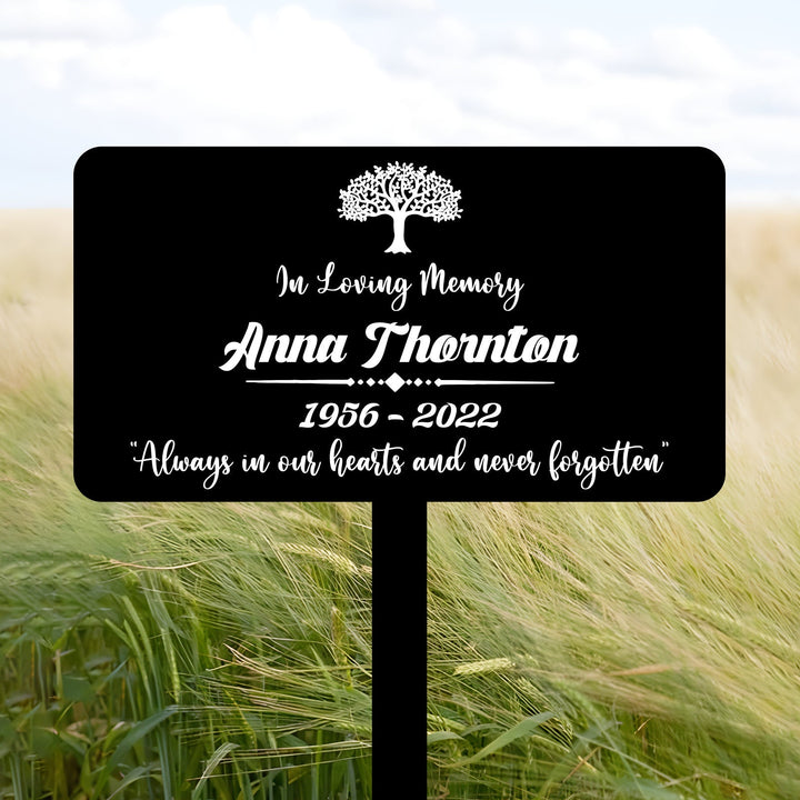 Personalized Memorial Plaque Stake, Custom Metal Grave Marker, Remembrance Stake, Garden Decor, Memorial Plate, Sympathy Gift, Mom Dad Loss