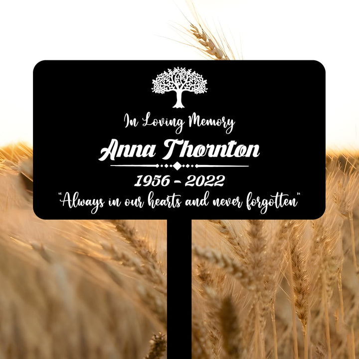 Personalized Memorial Plaque Stake, Custom Metal Grave Marker, Remembrance Stake, Garden Decor, Memorial Plate, Sympathy Gift, Mom Dad Loss