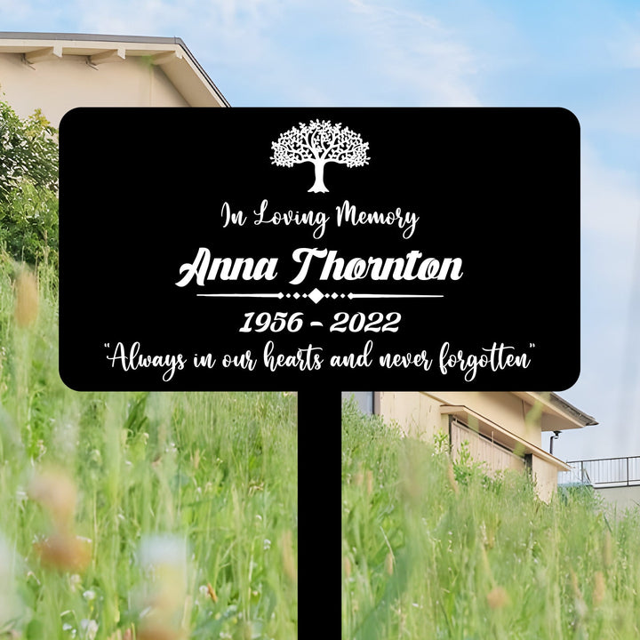 Personalized Memorial Plaque Stake, Custom Metal Grave Marker, Remembrance Stake, Garden Decor, Memorial Plate, Sympathy Gift, Mom Dad Loss