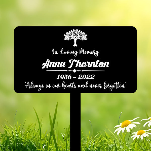 Personalized Memorial Plaque Stake, Custom Metal Grave Marker, Remembrance Stake, Garden Decor, Memorial Plate, Sympathy Gift, Mom Dad Loss